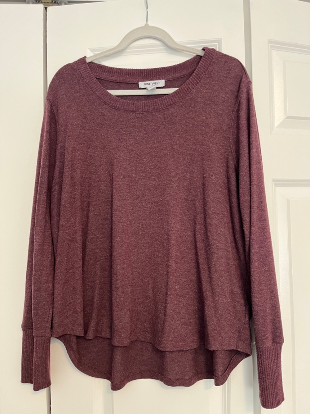 Nine West | Long-Sleeve Crewneck Sweater | Maroon | Size XXL